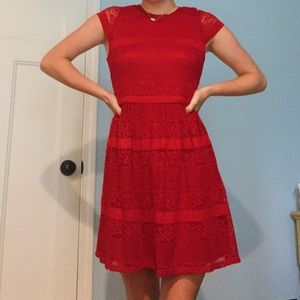 Red Lace Mini Dress
